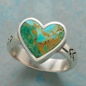 Sundance "Heart Song" Turquoise and Sterling Silver Ring. Size 6